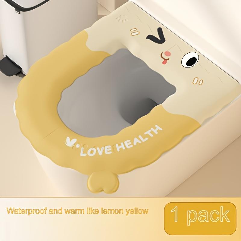 

A Thickened All-seasons Universal Waterproof Toilet Seat Pad EVA Toilet Seat Cover All Seasons Universal Toilet Seat Ring Cover лимонно-желтый