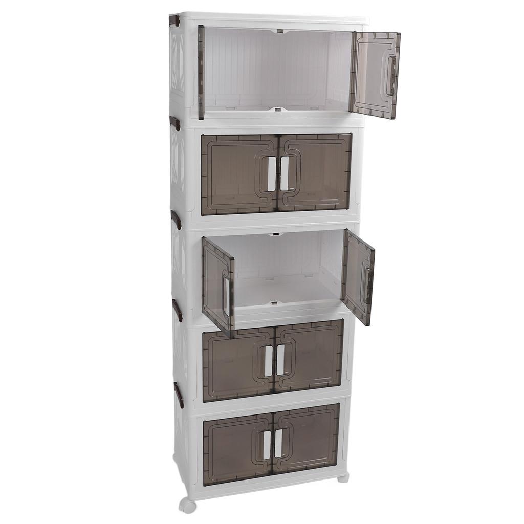 Faltbare Aufbewahrungsbox mit 4 Rädern PP PET Mehrstufig Stapelbarer Aufbewahrungsbehälter Schrankorganizer