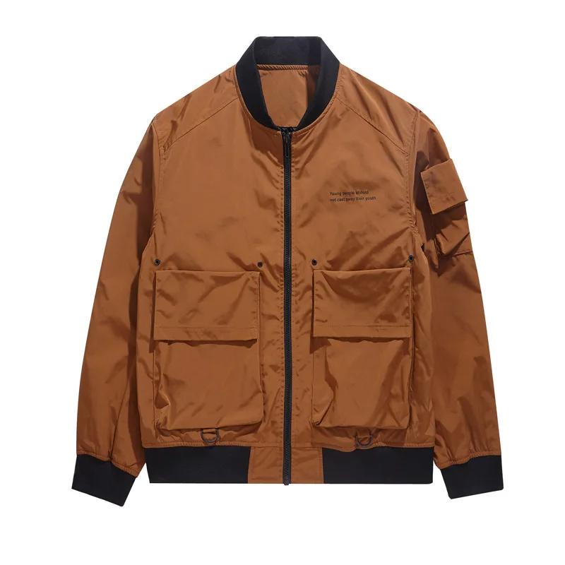 Men s Jacket Jacket Multi-pocket Casual Workwear Pilot Men s Baseball Uniform Short Jacket XXXXL