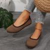 Flat-bottomed women's new style fashionable knitted breathable sandals, suitable for autumn wear Circular toe design Sizes 36-43