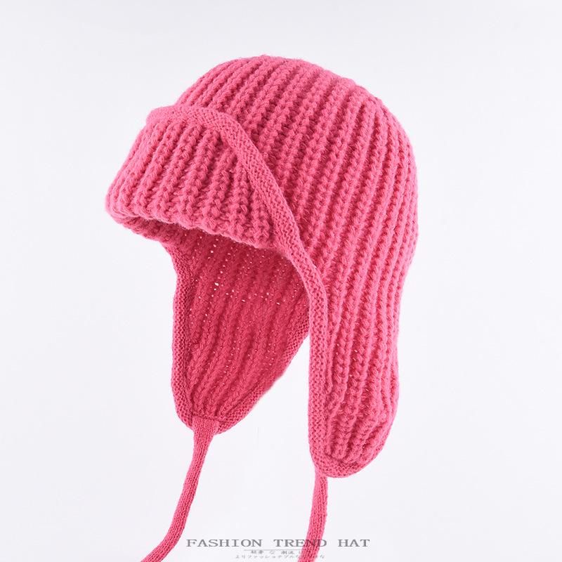 Korean Style Ear-Protecting Knitted Woolen Hat for Autumn/Winter - Unisex Lei Feng Aviator Hat