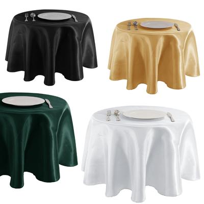 Runde Satin-Tischdecke für Hochzeiten, einfarbig, Tischdecken für Hochzeiten, Geburtstage, Weihnachtsfeiern, runde Esstischdecke, Heimdekoration