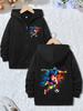 Kids Zip Up Hoodie Color Splash Soccer Player Print Long Sleeve Loose Hooded Jacket For Boys Girls Sports Daily Outerwear