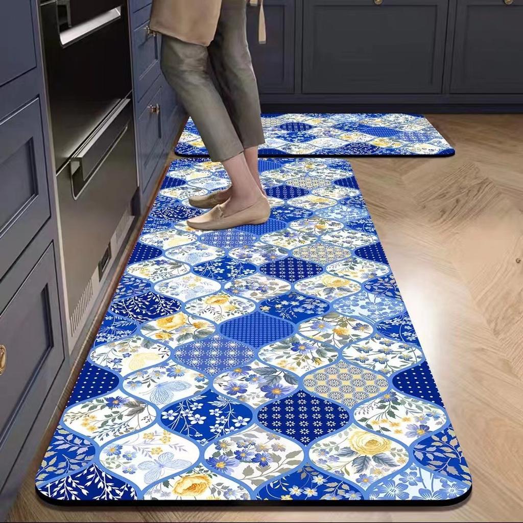 American Retro Kitchen Mat, Soft and Non-slip Entrance Door Mat, Corridor and Laundry Room Carpet, Home Decoration
