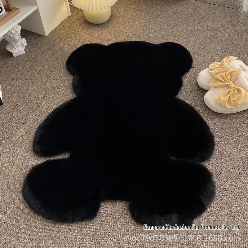 Adorable Plush Bear Bedroom Rug - Thick, Wear-Resistant, Dirt-Proof, Perfect for Girls' Decor