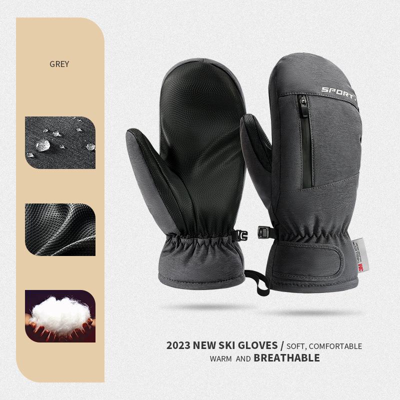 Outdoors Winter Ski Mittens Men & Women - Adult Snow Mitts for Cold Weather - Waterproof Gloves Snowboarding, Skiing
