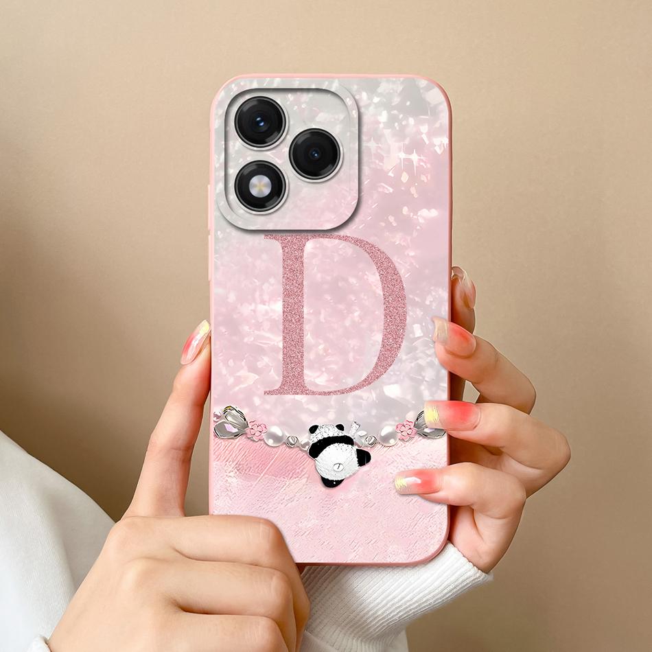 Case For Honor 400 Lite Cute Panda Letters Full Protection High Quality Liquid Silicone Soft Housing Shockproof Phone Back Cover