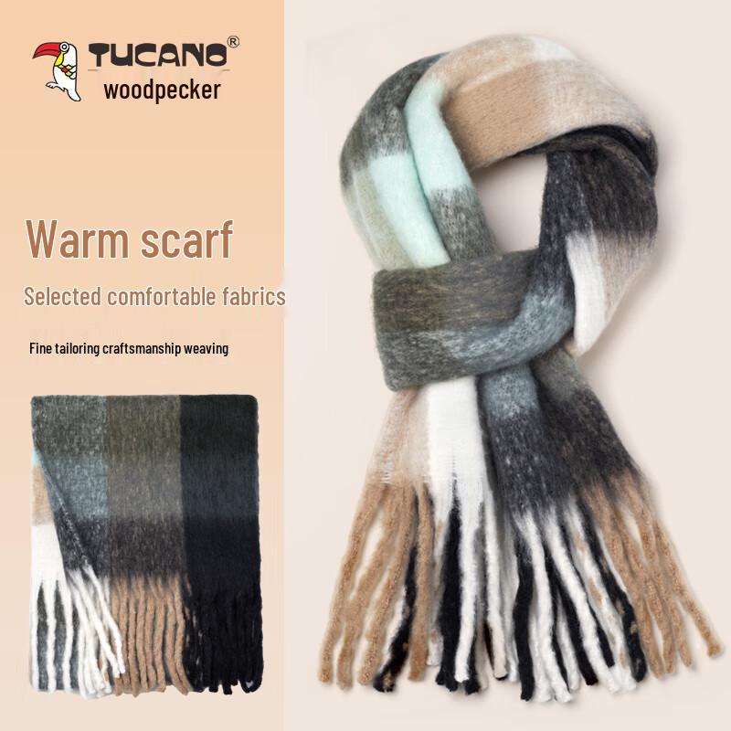 TUCANO Women's Sweet Patchwork Tassel Scarf