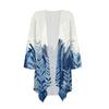 Women's Print Irregular Three-quarter Sleeve Cardigan With Pocket Jacket