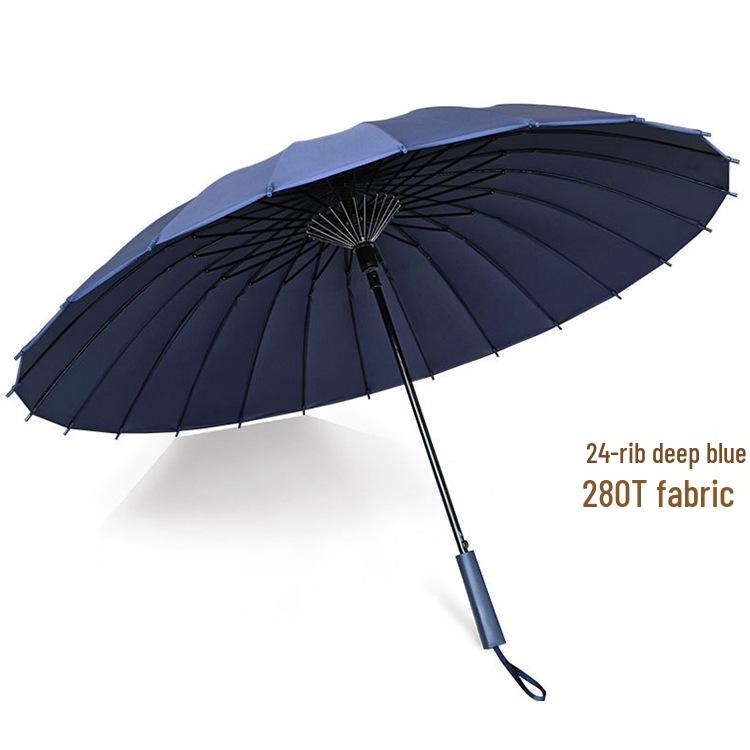 12-Rib 24-Rib Long-Handle Straight Men's Umbrella for Two, Business Advertising, Sun and Rain Protection
