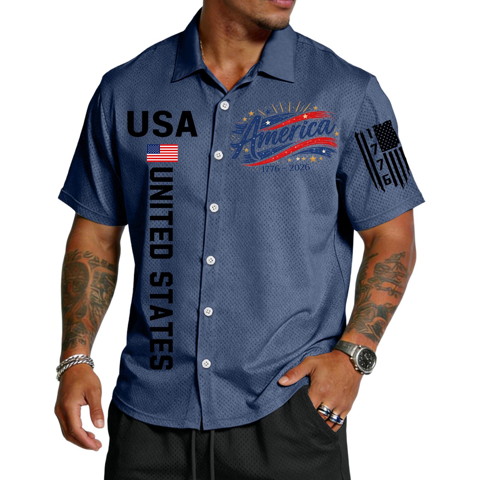 

Men s Casual Lapel Light Breathable Short Sleeve Shirt XXL