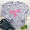 Náladová smajlíková mikina Happy Face Pulovry Preppy oblečení Vlnitý úsměv Sweats Ženy Ležérní Bavlna Vintage Top