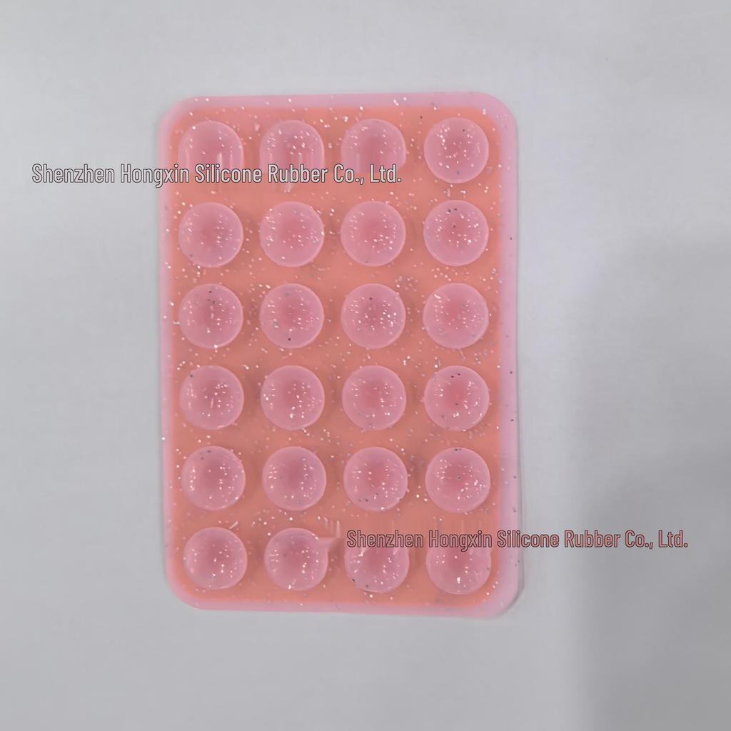 Silicone Suction Cup Holder for Mobile Phones - Square, Single-Sided, Set of 24