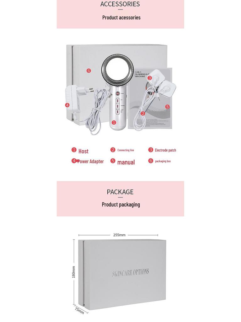 Cross-border 3-in-1 Slimming Instrument: 40k Cavitation, EMS Microcurrent, Ultrasonic Beauty Device for Home Use