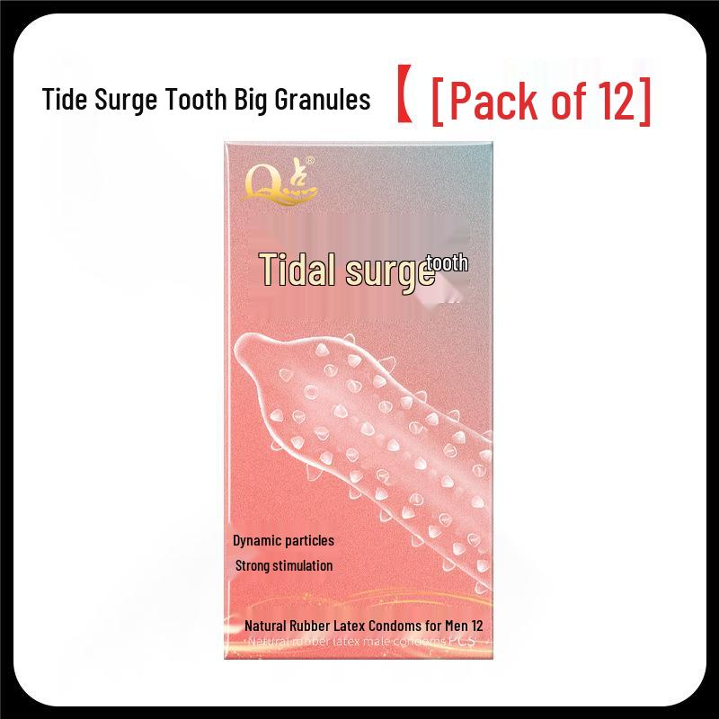 Q Point Ultra-Thin Pink Condoms with 3D Surrounding Particles - Odorless, Super Lubricated, Female Pleasure Enhancing.