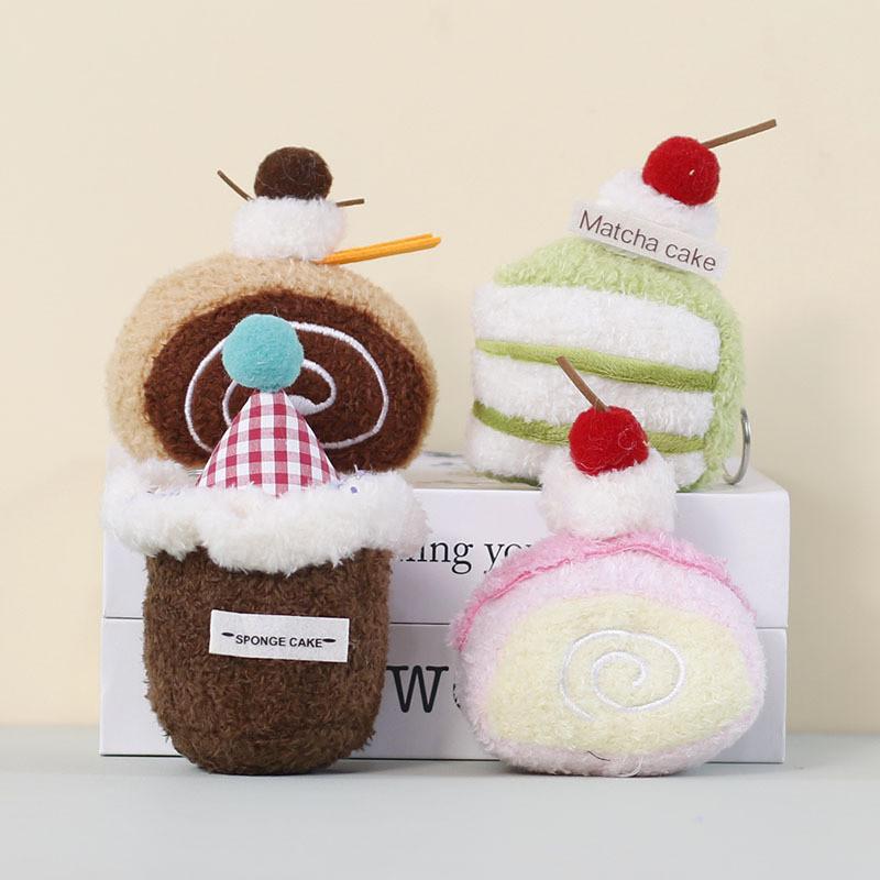 Plush Cake Pendant Cute Dessert Toy For Bag Decoration Girl Gift