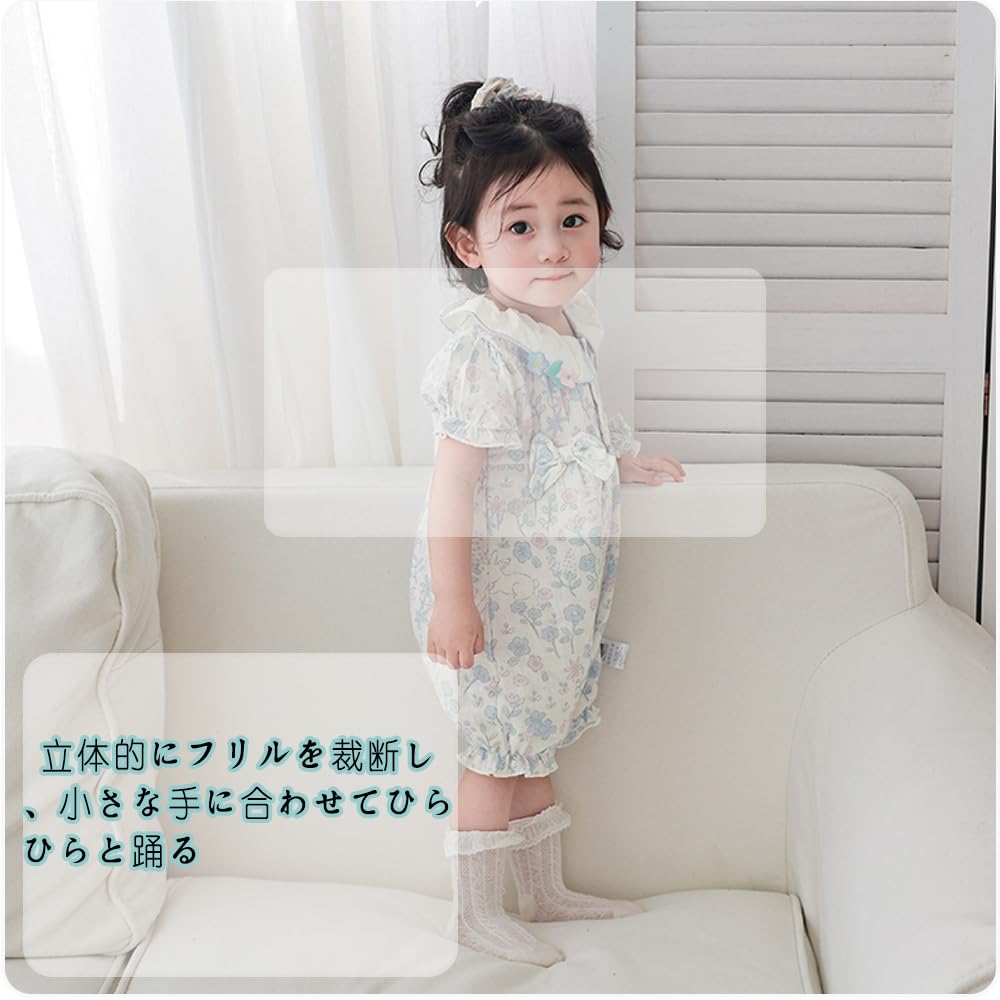 Baby Nest Baby Newborn Baby Baby Cute Summer Short Sleeve for Months Coverall, Romper, Clothes, Wear, Underwear, Sleepwear/Loungewear Girls, Blue, 3-6