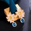 Leichter Luxus High-End Schwerindustrie Ohrringe, Zirkon Beliebte Ohrringe, Voll Diamant Eingelegte Blumenanhänger Ohrringe, Ohrstecker.