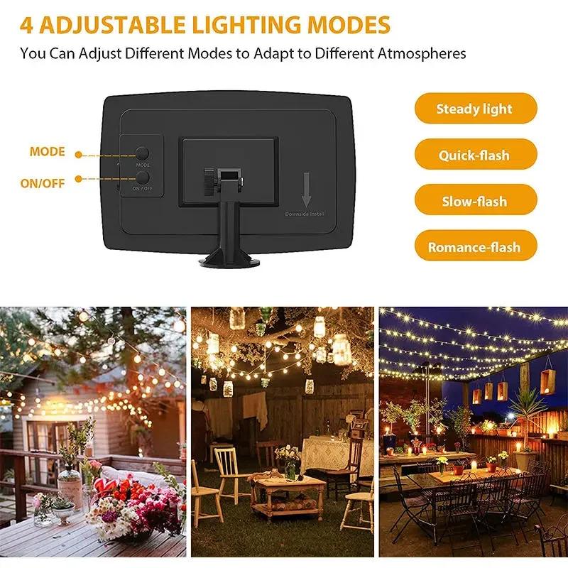 Outdoor G40 Solar String Light 50 Bulbs Wedding Christmas Decoration  2025 Garden Lights Street Garland Camping Fairy Lights