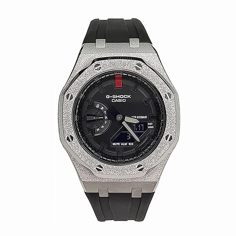 CASIO Мужские Жидкокристаллические, Аналогово-Цифровые Двойной Дисплей Серия 44 мм Черные Часы GA-2100-1A1(Watch3--)
