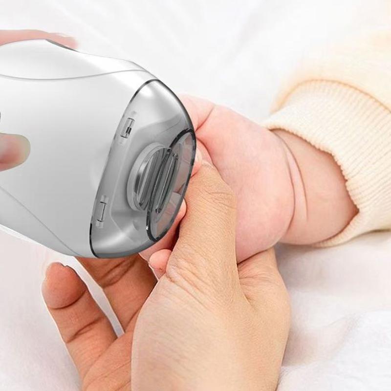 Portable Baby Nail Trimmer Electric With Lamp Fingernail Cutter Polishing Nail Clippers Nail Filer With 3 Adjustable Speeds