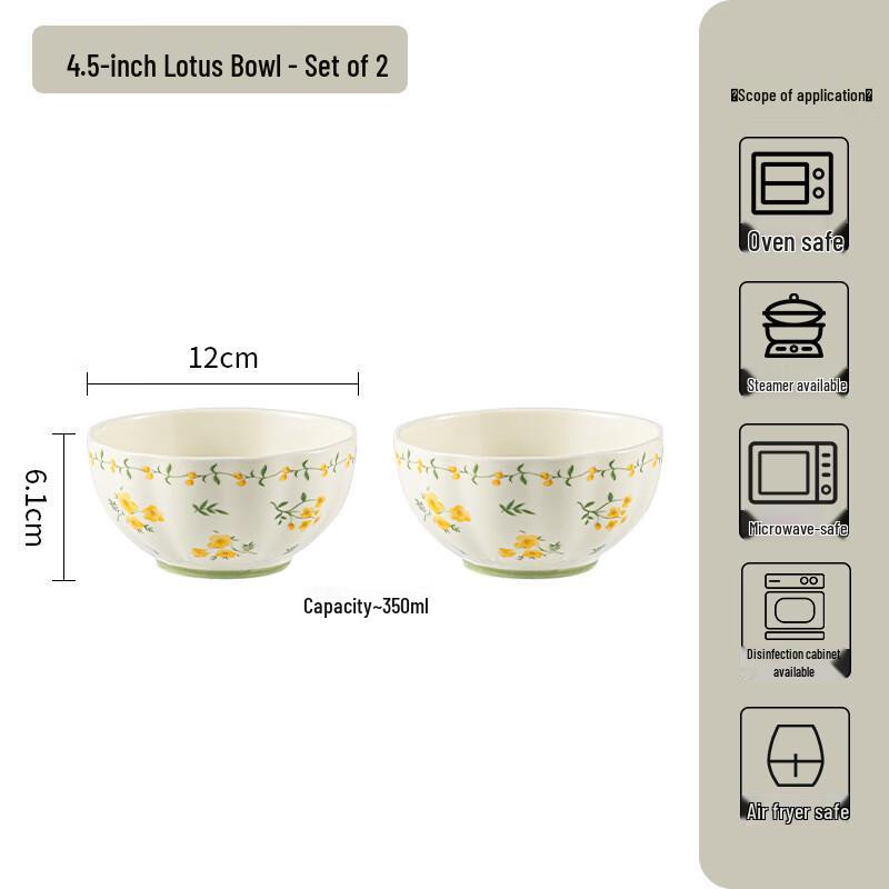 WA Spring Inspired Ceramic Lotus Bowl Set