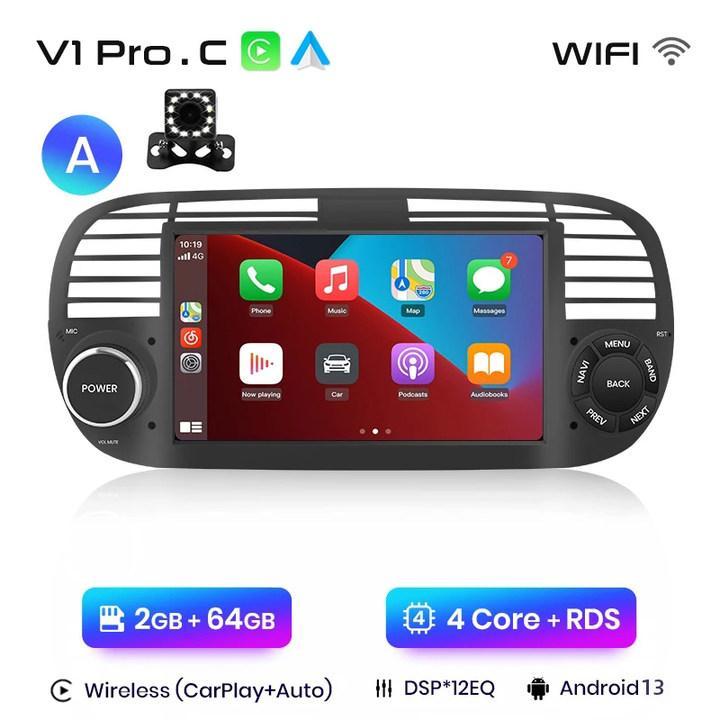 Android 13 Car Radio Player For FIAT 500 Abarth 2007-2015 Multimedia GPS Navigation autoradio Support Carplay RDS DAB