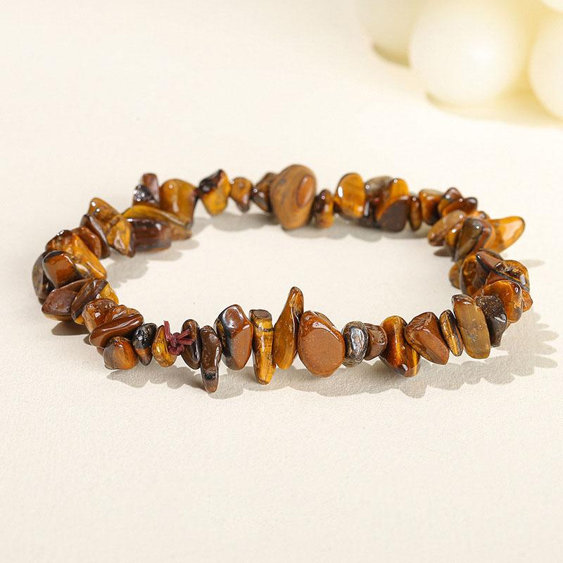 Natural Crystal Stone Bracelet Irregular Reiki Lucky Elastic Bracelet Ladies Fashion Strawberry Crystal Amethyst Jewelry