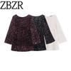 Zbzr Autumn New Women Clothes Western Style Fashion Round Neck Evening Dress Sequined Back Bow Long Sleeve Dress