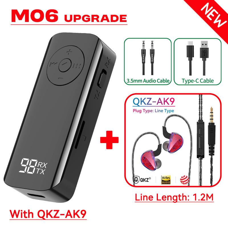 Bluetooth 5.3 Audio Transmitter Receiver 3.5MM AUX Support TF Card Play MIC Collar-Clip Wireless Adapter For Car Airplane TV PC