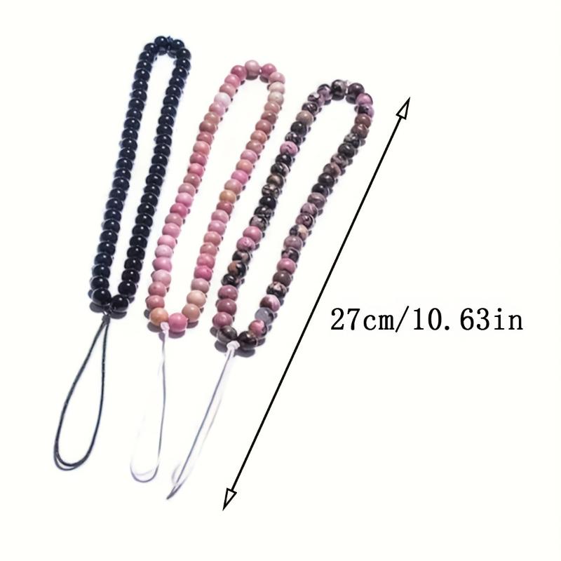 Bohemian Natural Crystal Phone Wrist Strap Handmade Beaded Stone String Anti-Fall Lanyard for Girls Party Shopping Gift