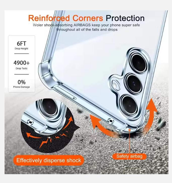 Shockproof Case For Samsung Galaxy A55 A54 5G A15 A35 A25 A34 A14 A24 A33 A53 A13 A32 A73 A52 A51 A12 A16 Clear Phone Cover