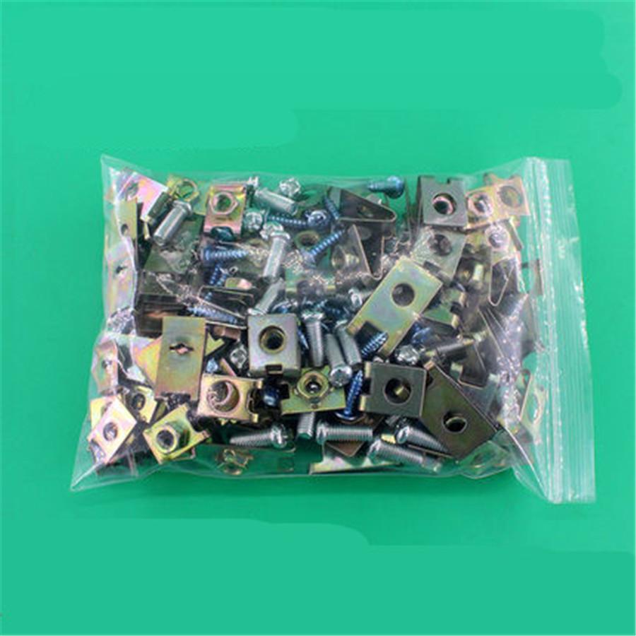 200 Pcs/Bag U-Type Gasket Car Body Door Penal Fastener Fixed Screw Clips U-Nuts