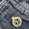 RRL Indigo Metal Button Shawl Collar Denim Shirt Tops M IndigoUsed