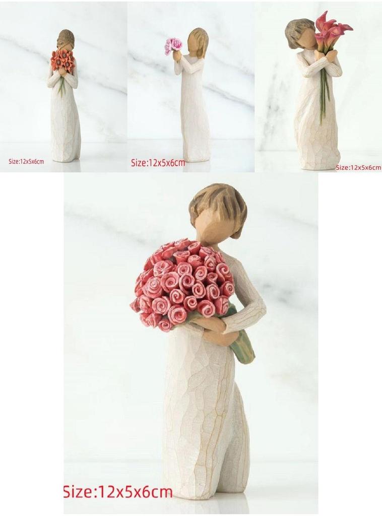Handmade Imitation Wood Carving Resin Crafts Home Decoration Gift For Couples