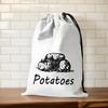 Reusable Produce Bags Washable Canvas Onion Potato Storage Bag Reusable Washable Sack Drawstring Large Food Container Vegetable