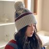 Retro Fair Isle Style Woolen Hat for Women Winter Thickened Warm Knitted Hat Japanese Style Christmas Ear Protection Pullover Cold Hat