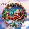 Acrylic Hanging Decorations Christmas Tree Ornaments, Festive Pendants with Lanyard for Ornaments Holiday Party Home Decoration, Indoor Scene