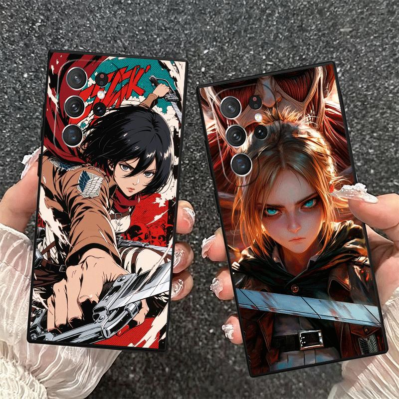 A-Attack On T-Titan Mikasa Soft Phone Case for Samsung Galaxy S26 S25 Edge S24 Ultra S23 Plus S22 S21 FE S20 Black Cover Back Sh