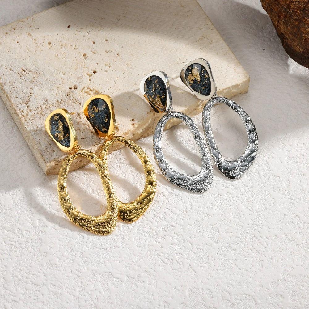 Charming Women's Earrings Irregular Surface Design Dangle Earrings Hollow Geometric Earrings Gifts