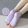 Ladies' Summer Breathable Backless Toe Exposed Cotton Yoga Socks with Anti Slip Silicone Polka Dot Breathable Dance Pilates Yoga Socks