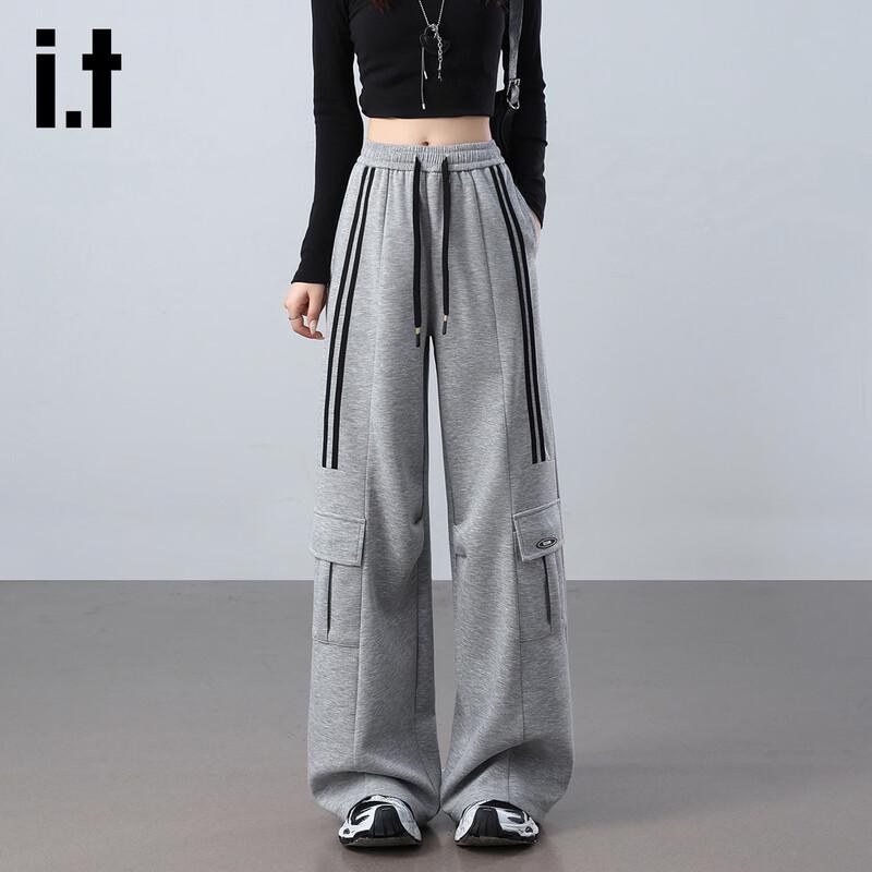 Izzue IT Women s Striped High-Waist Wide-Leg Pants M