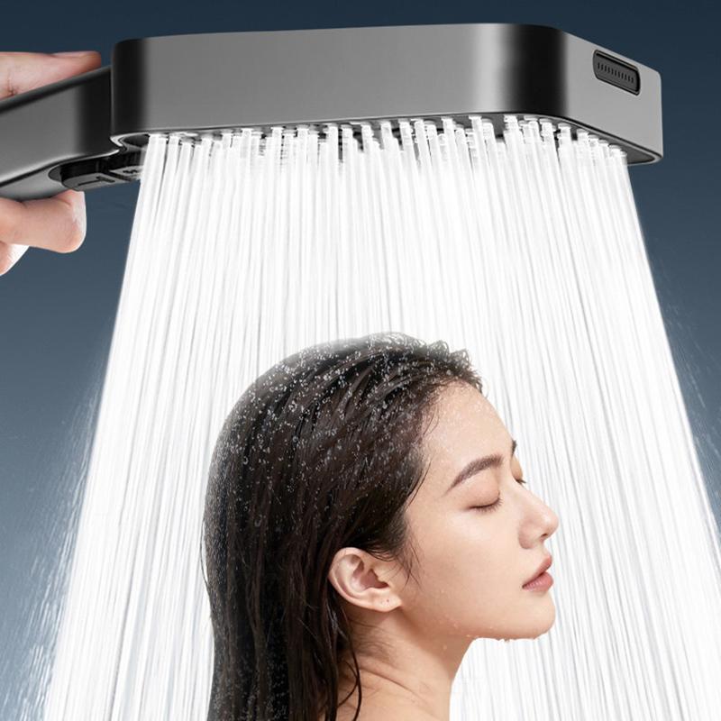 Square New 4-Mode Showerhead Super High Pressure Large Water Output for Home Bathroom Bathing, Handheld Showerhead