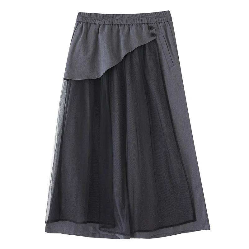 XITAO Patchwork Mesh Elastic Waist Female Pant ZMY1321