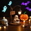 Ghost Reading Street Lamp 3D Resin Halloween Ghost Night Light LED Ghost Reading Book Table Lamp with Warm Light for Bedroom Study Living Room Decor