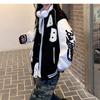 Deeptown Vintage Bomber Jacket Women Harajuku Fashion mundurek szkolny Varsity kurtki baseballowe damskie ponadgabarytowe Y2k Streetwear