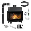 Stahlkamin KRATKI SIMPLE links 6 kW Ø 150 schwarz Thermotec