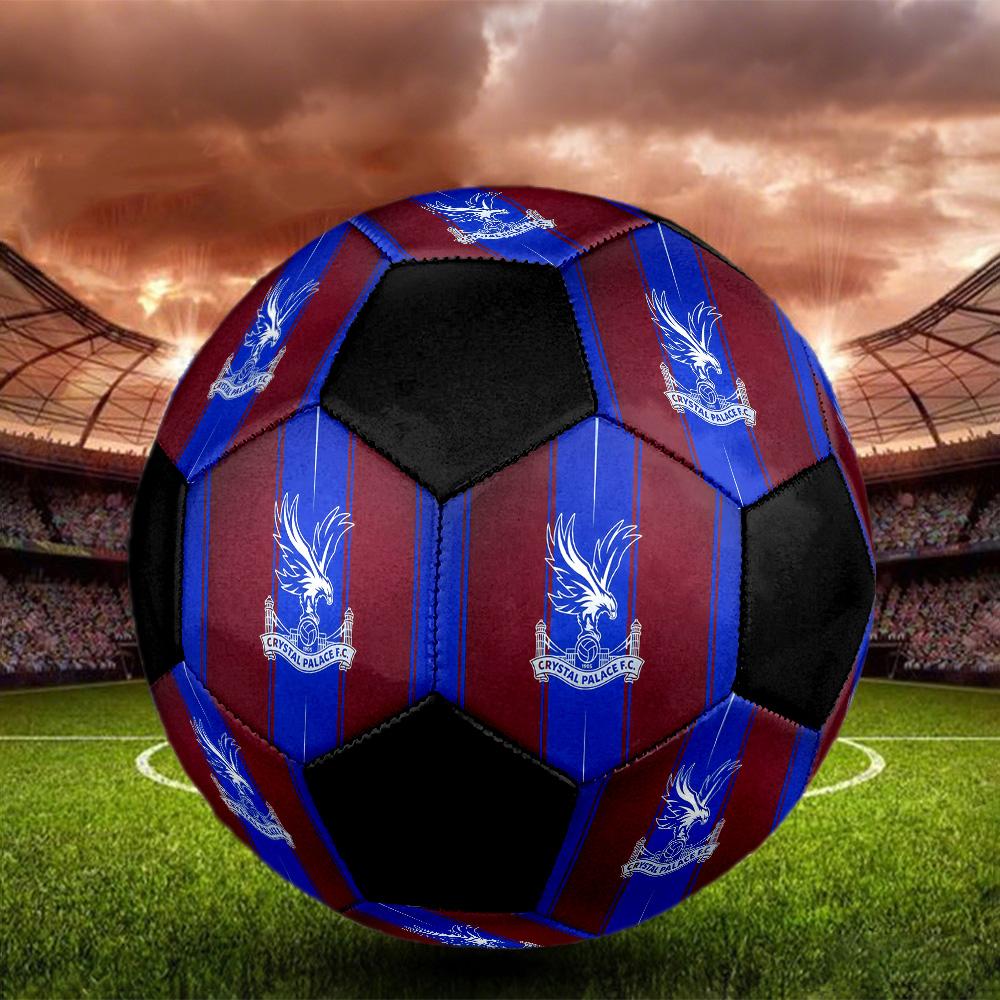 Pallone da Calcio Crystal Palace F.C Colorato Per Tutte le Età Cucito a Macchina PVC Pronto per la Competizione Resistente Alto Rimbalzo.TAGLIA5