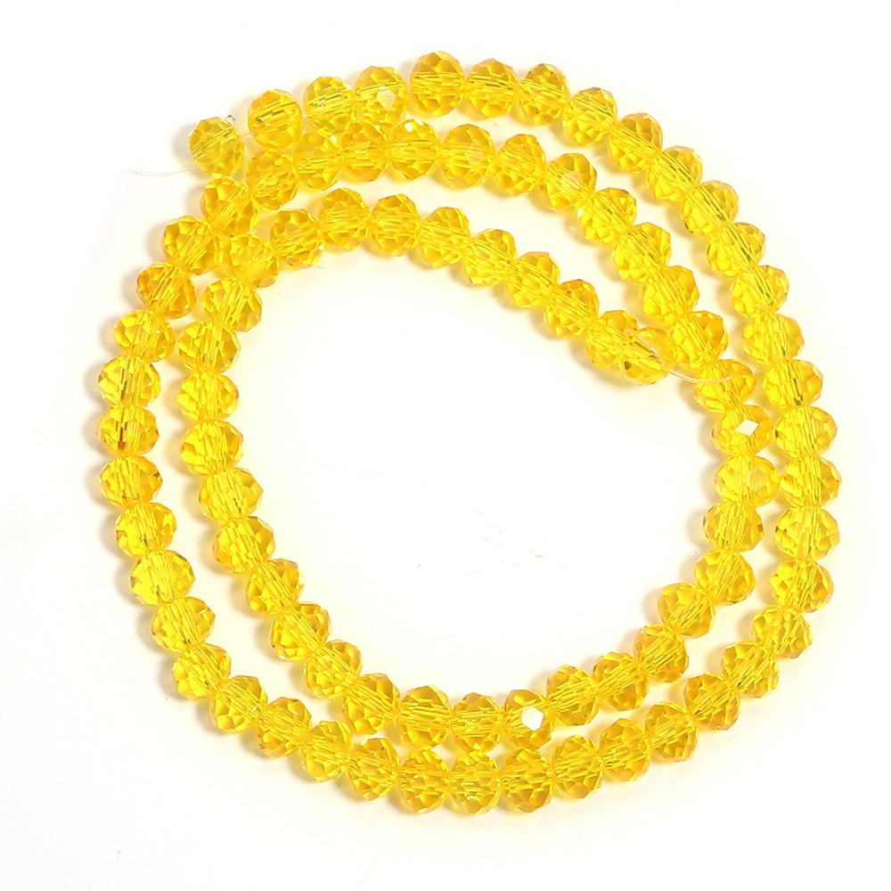 1 Strand 3/4/6/8/10mm Yellow Faceted Crystal Beads Glass Abacus Loose Beads For Jewelry Making DIY Bracelet Necklace Accessories