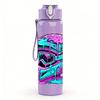 1PC Color Racing Helmet Splash Art 750ml Color Plastic Water Bottle Leakproof Flip Straw Lid For Sports Office Home Use